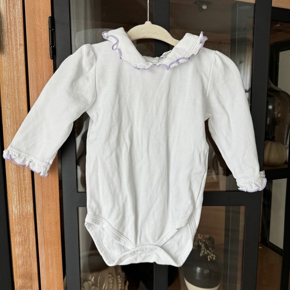Kissy Kissy onesie long sleeve ruffle peter pan collar bodysuit baby girl Pima - Picture 3 of 7